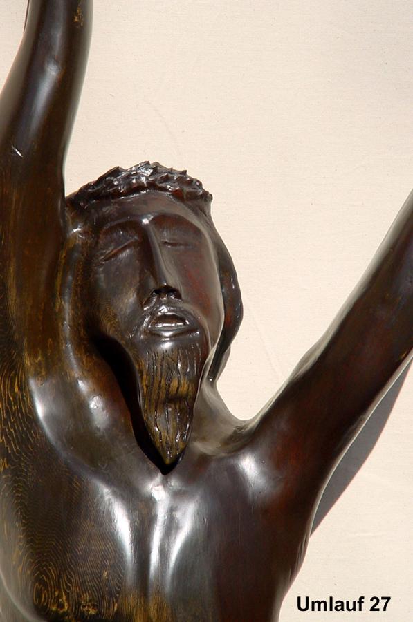 A sculpture of Jesus.
